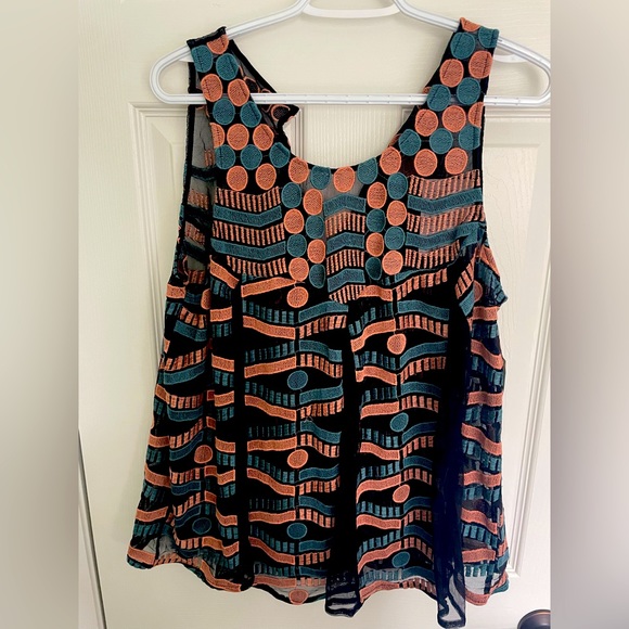 Anthropologie sheer lace dressy tank - Picture 1 of 3